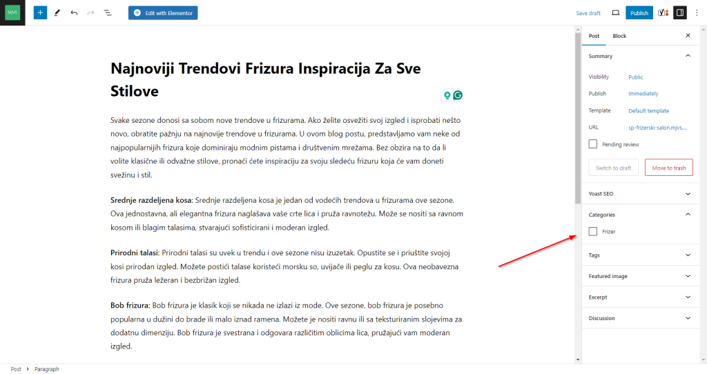 Dodavanje kategorija